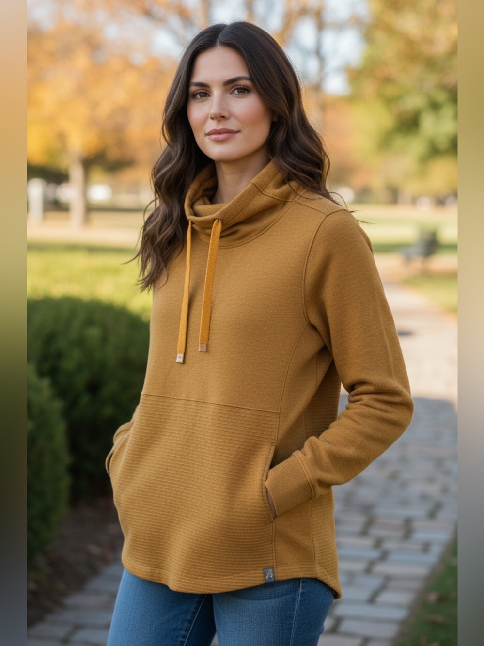 L.L. Bean Women's Cozy Mixed-Knit Pullover Cowl Neck